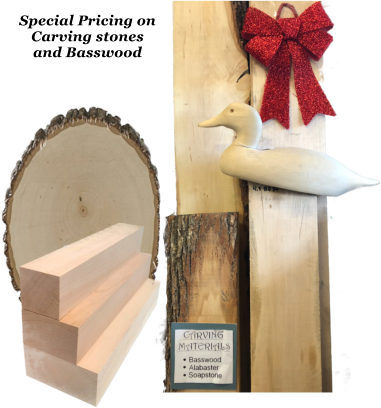 Special Pricing on Carving stones  and Basswood